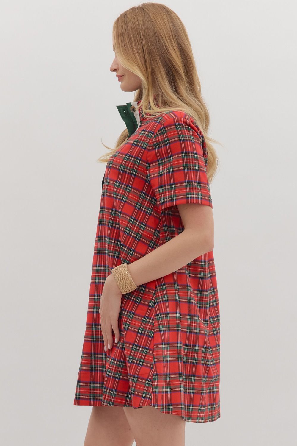 Red Plaid Mini Dress