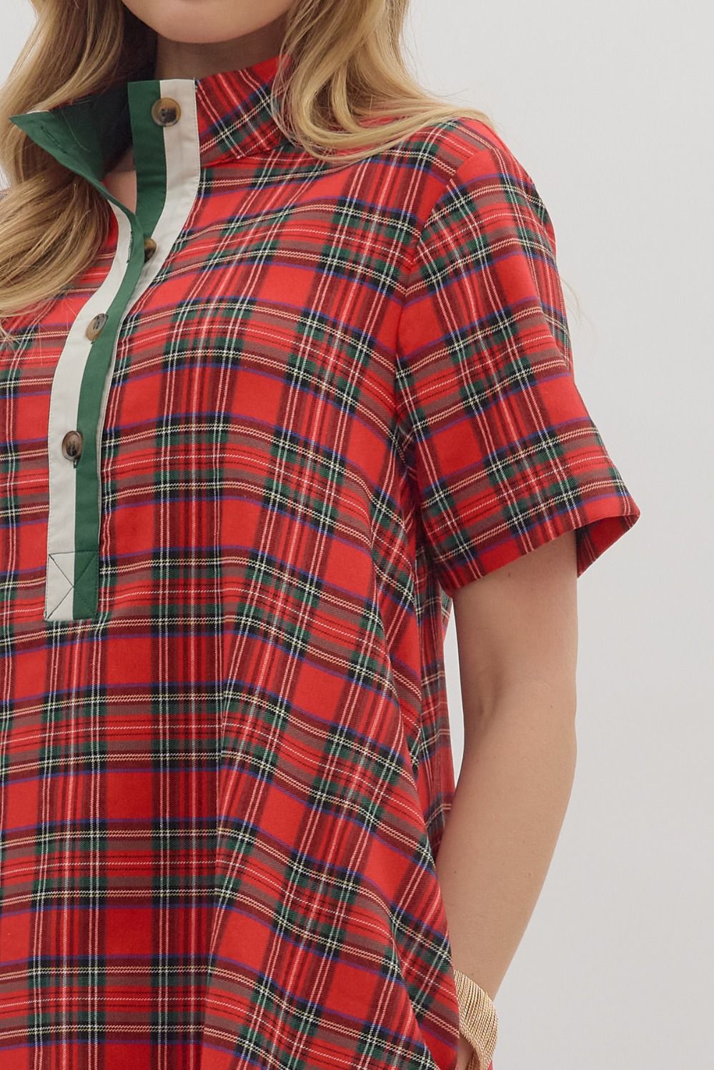 Red Plaid Mini Dress