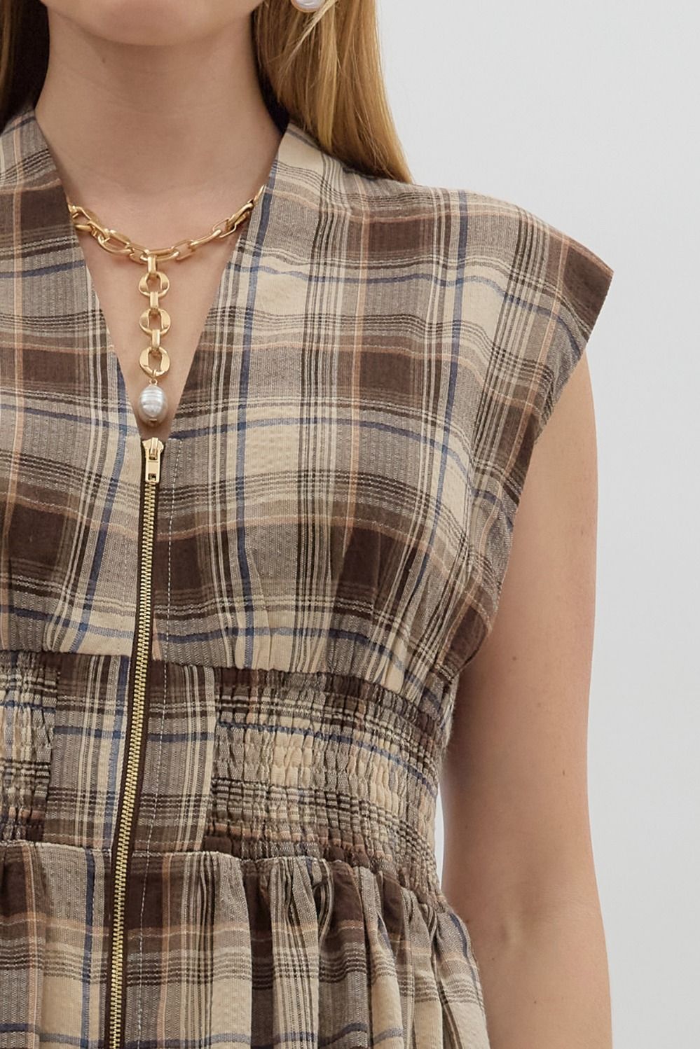 Prairie Muse Plaid Midi Dress