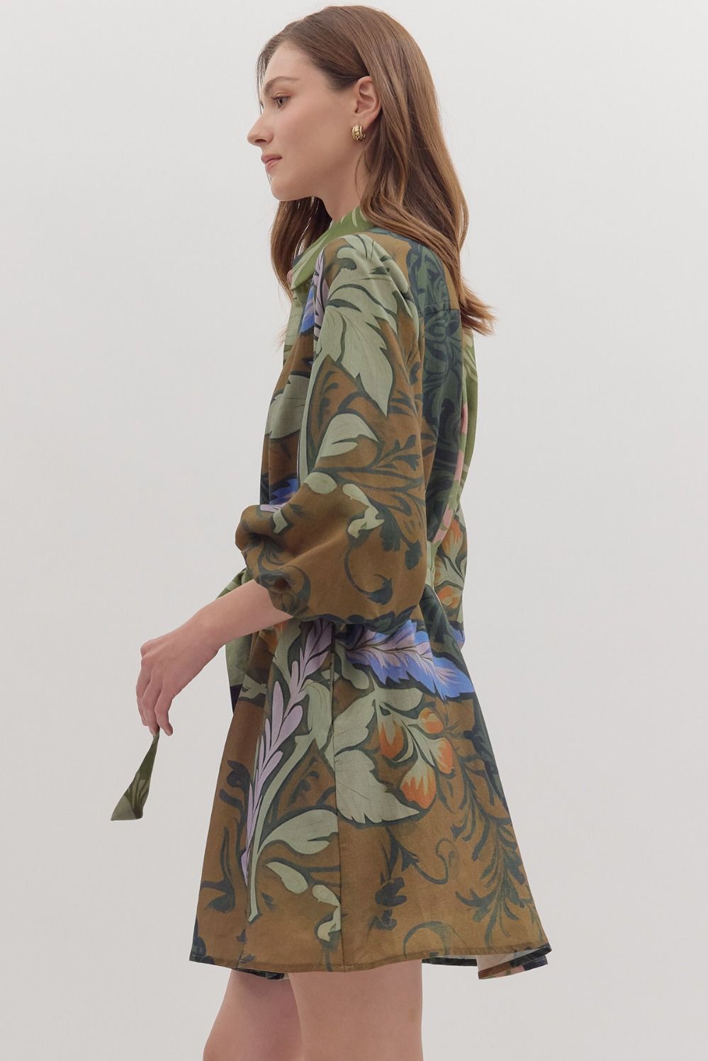 Botanical Print Mini Dress