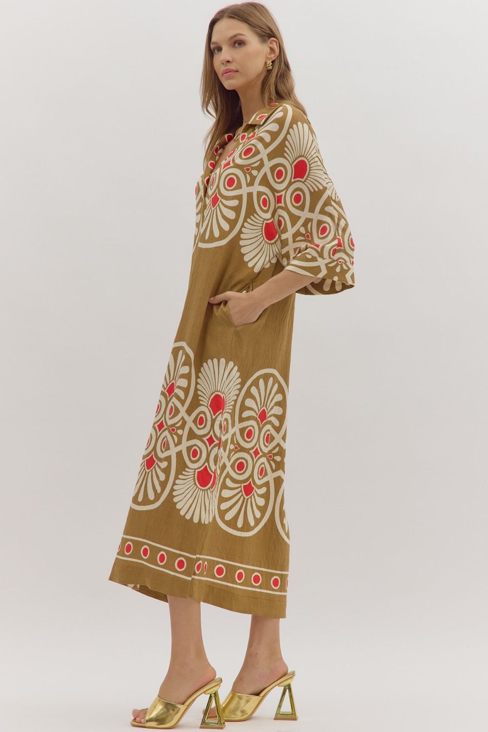 Geometric Fall Midi Dress