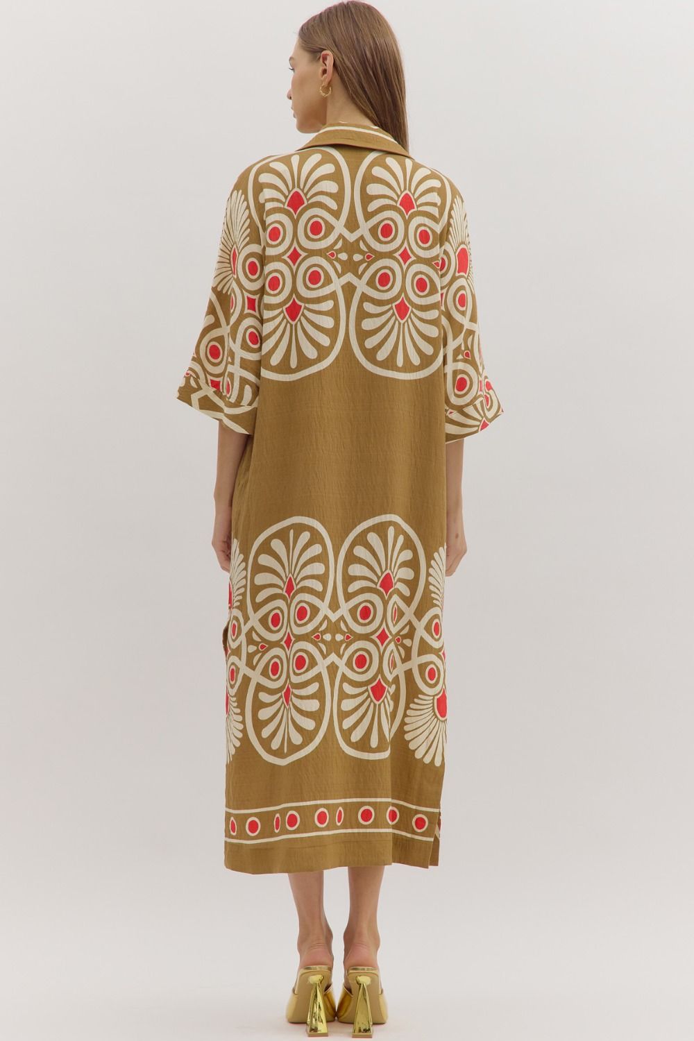 Geometric Fall Midi Dress