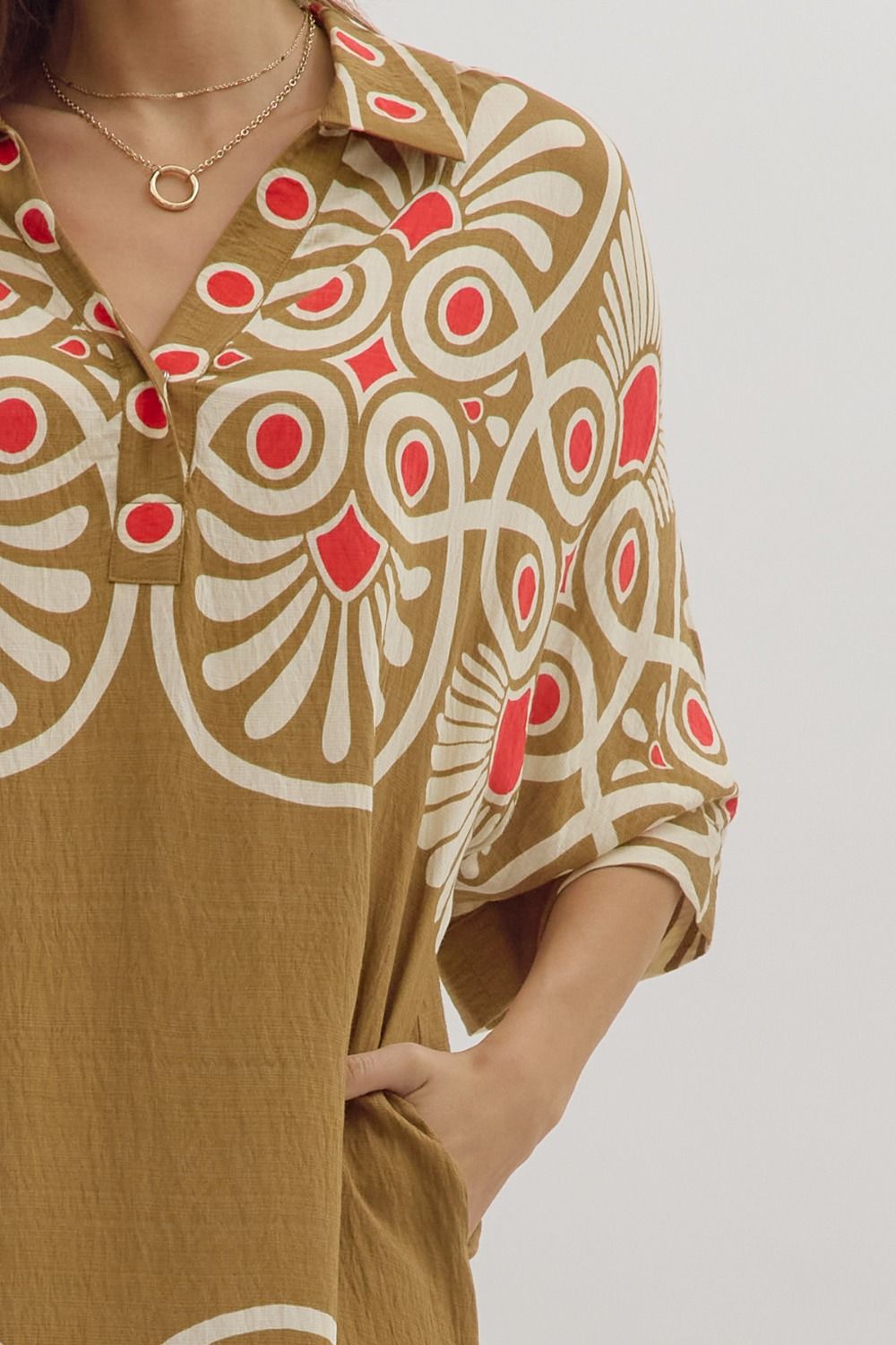 Geometric Fall Midi Dress