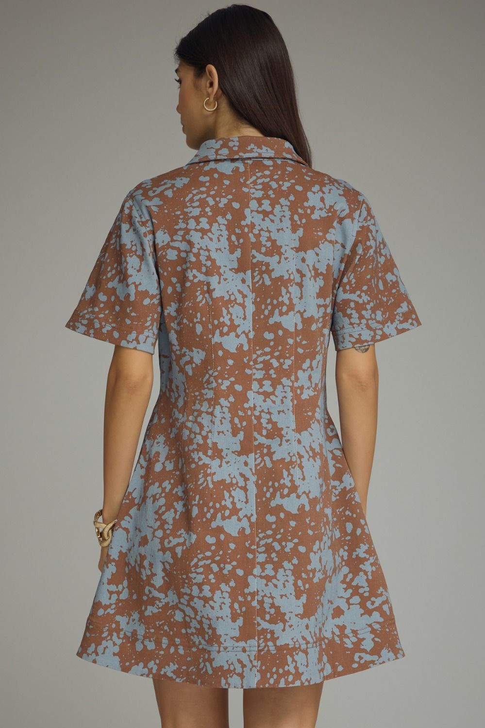 Blue and Brown Denim Dress