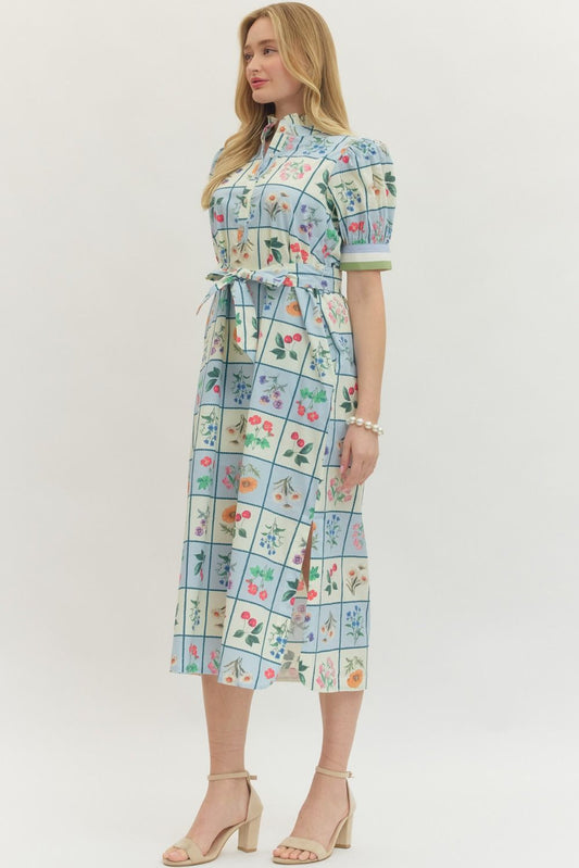 Blue Square Garden Dress