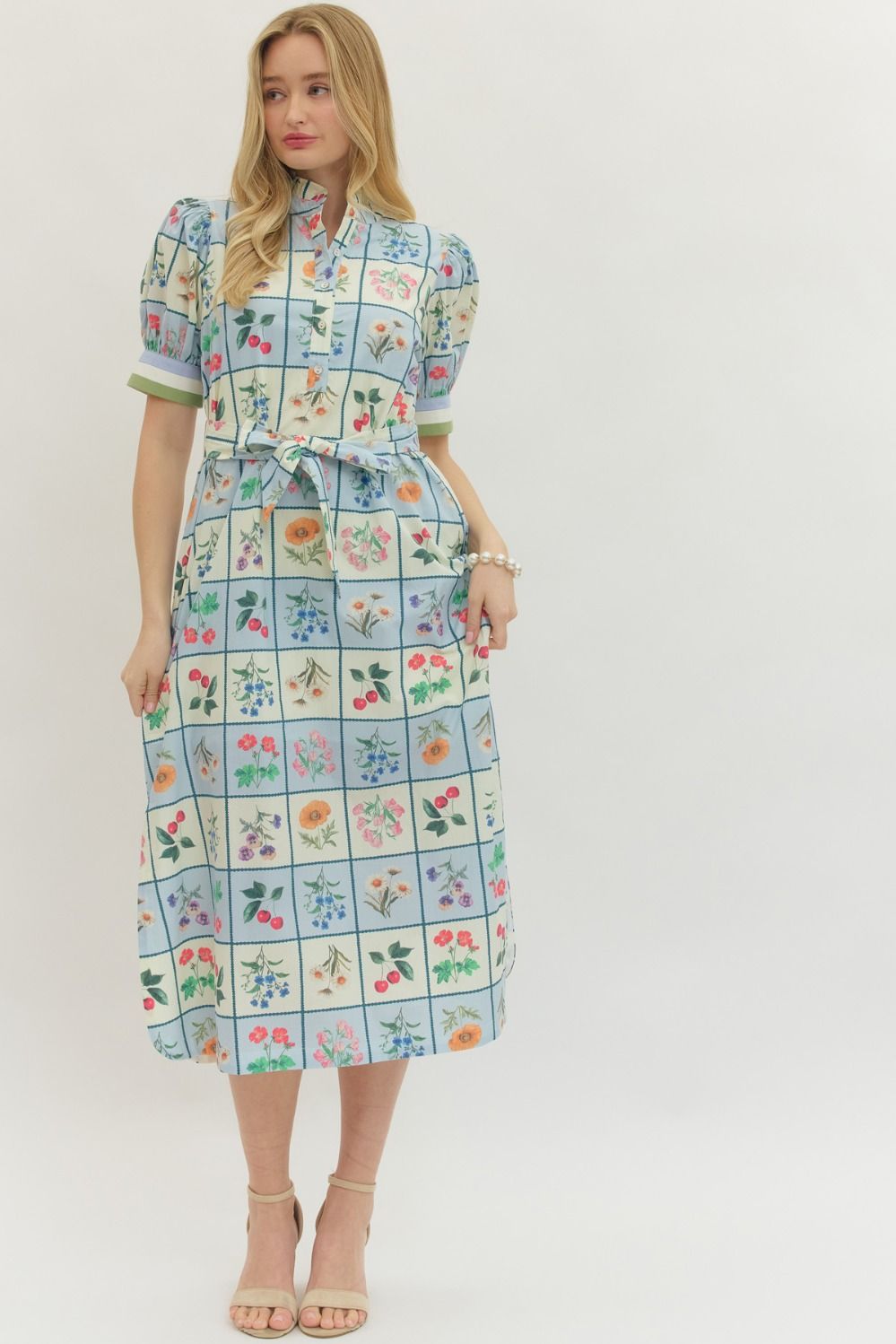 Blue Square Garden Dress