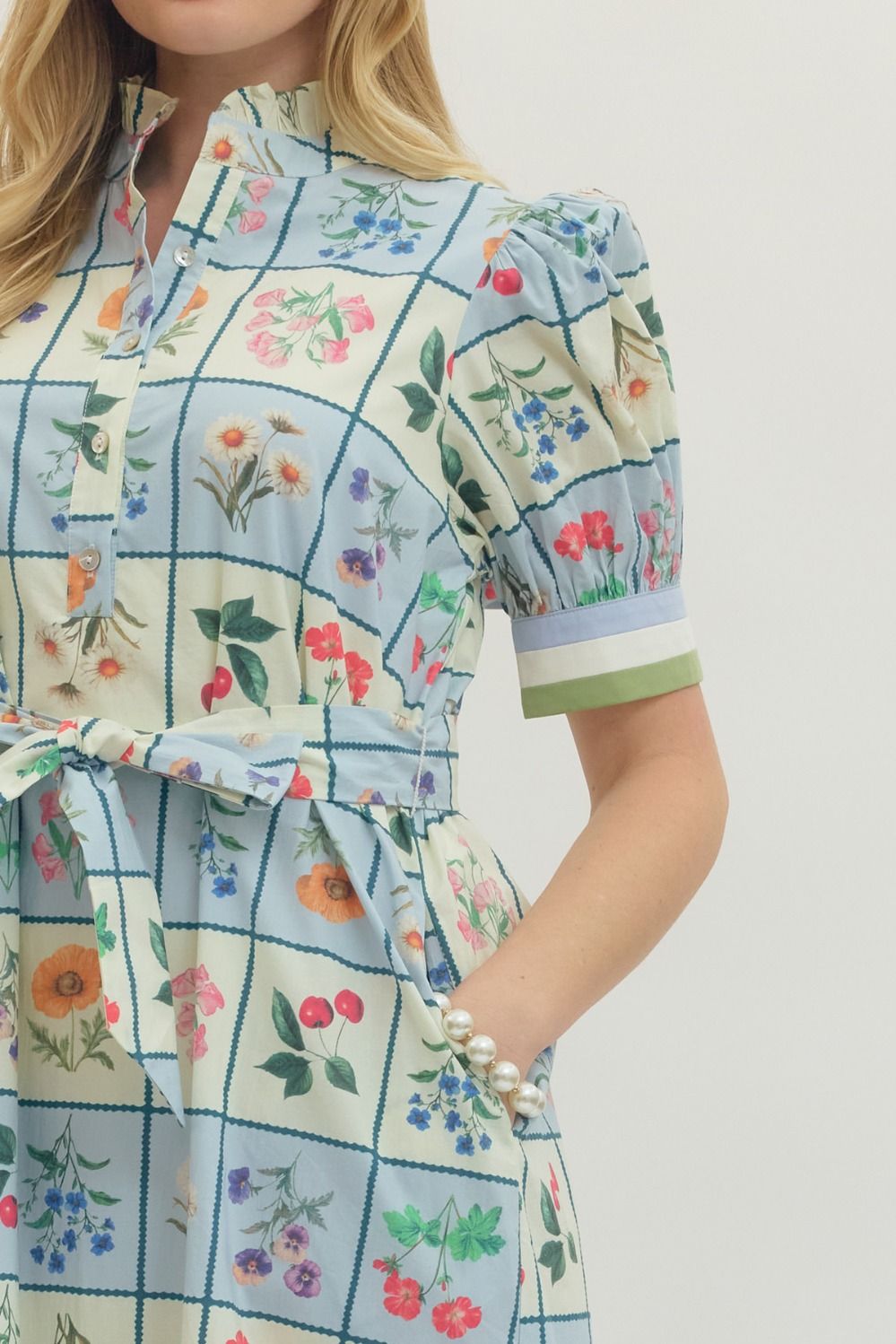 Blue Square Garden Dress