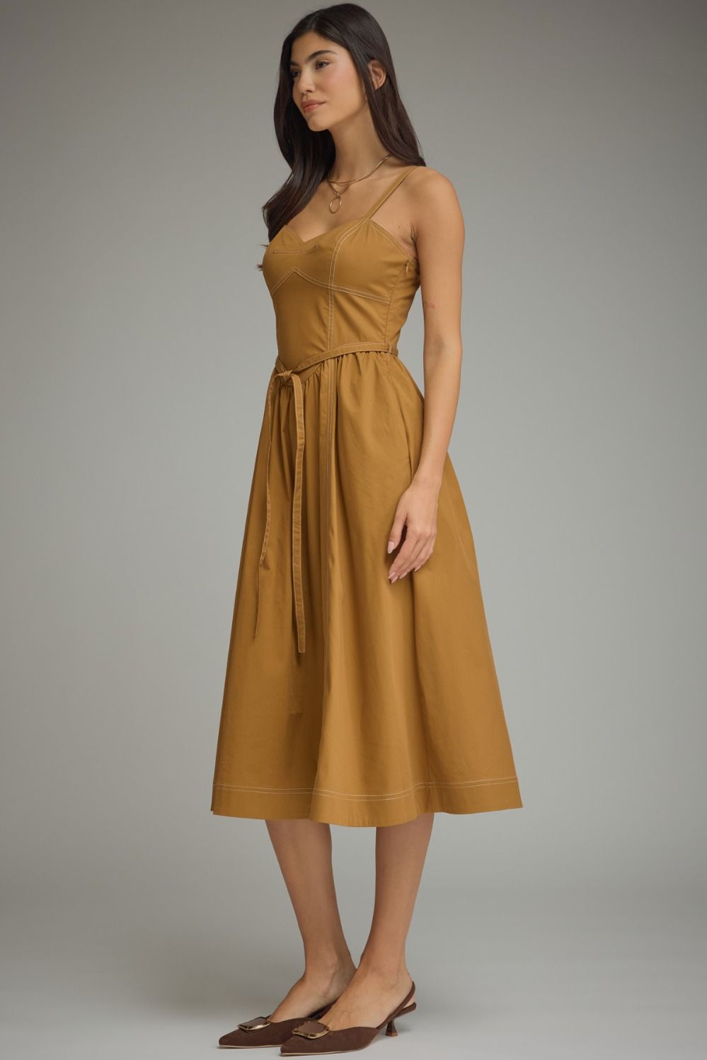 Caramel Classic Midi Dress