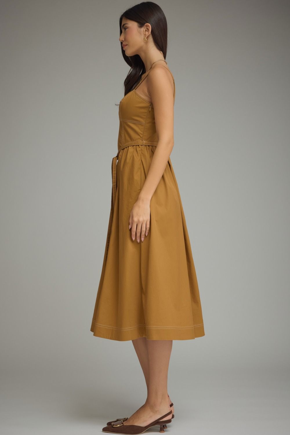 Caramel Classic Midi Dress