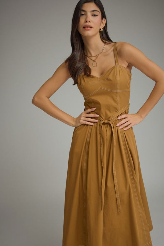 Caramel Classic Midi Dress