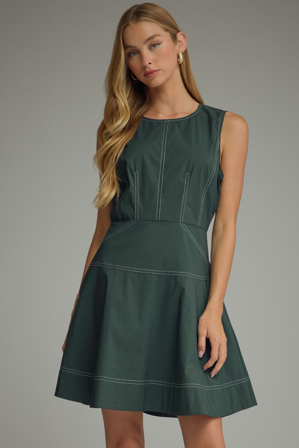 Hunter Green Peplum Mini Dress