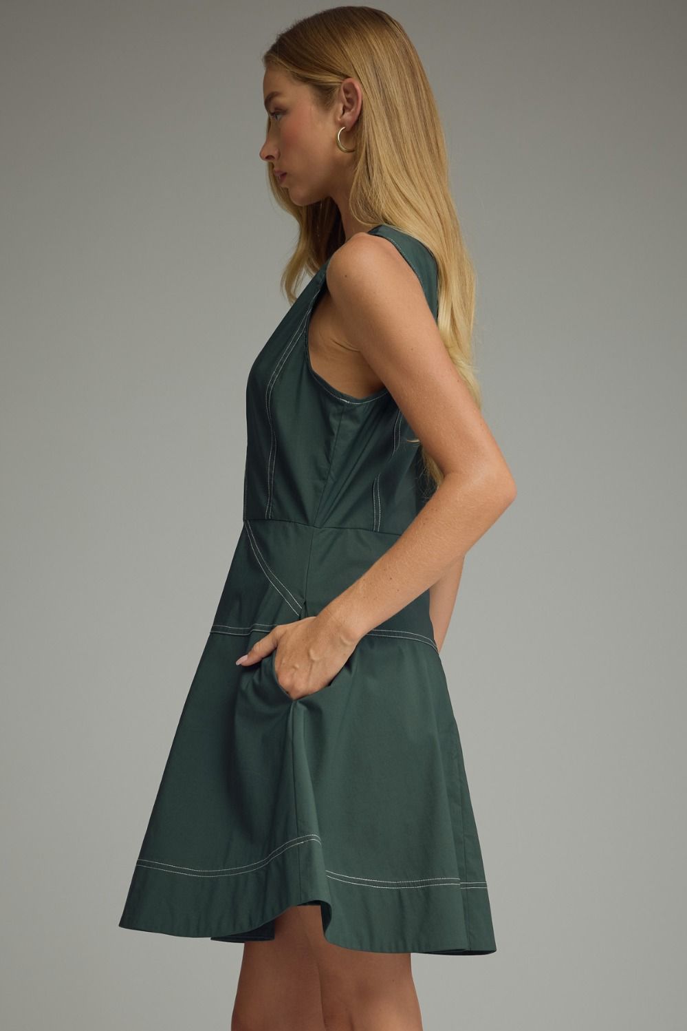 Hunter Green Peplum Mini Dress