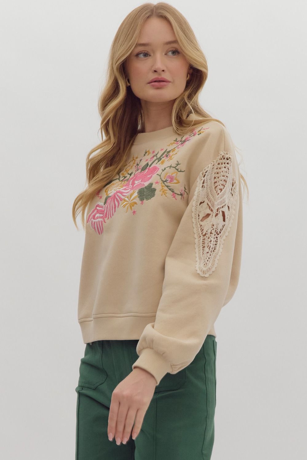 Blossom & Stitch Embroidered Sweatshirt