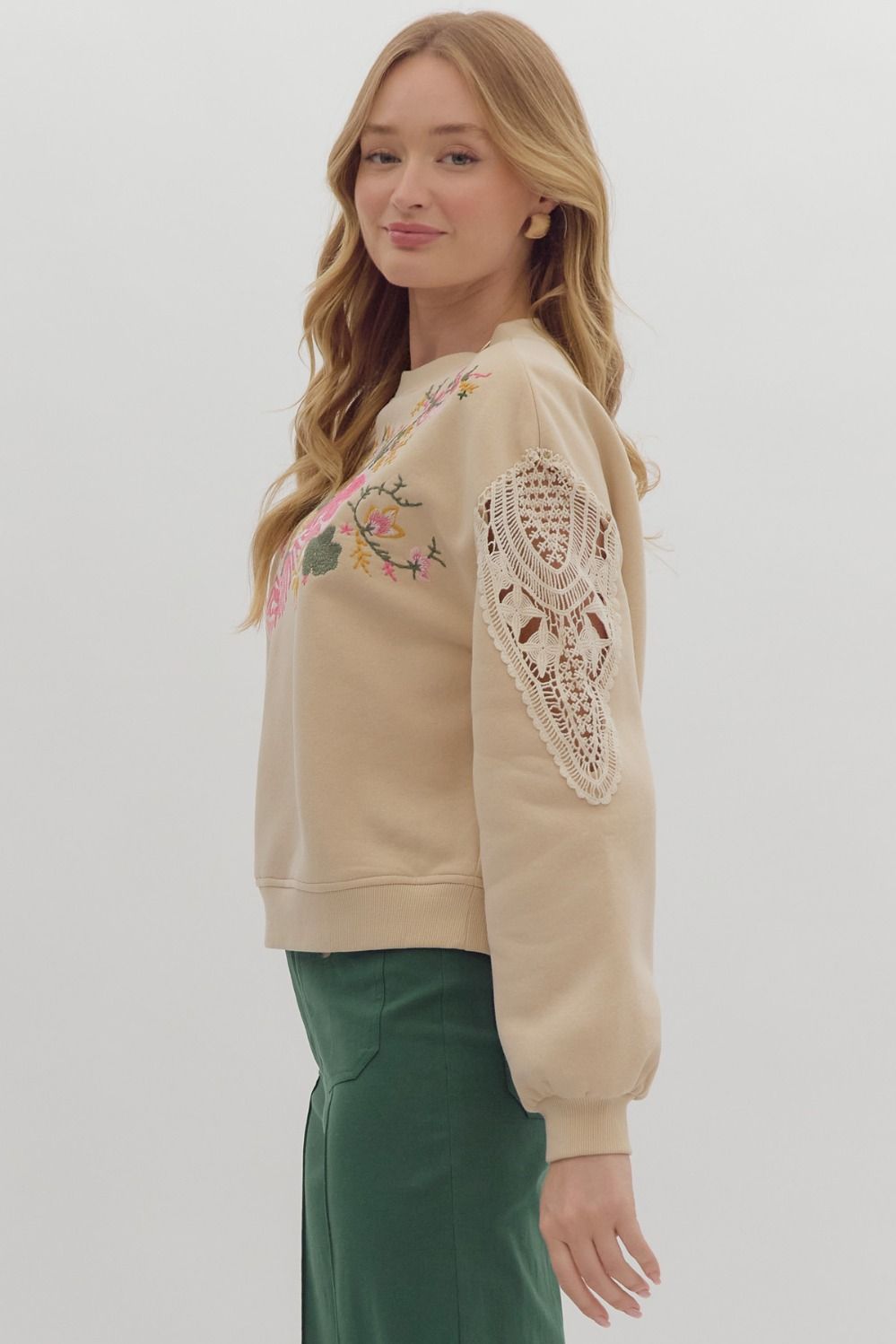Blossom & Stitch Embroidered Sweatshirt