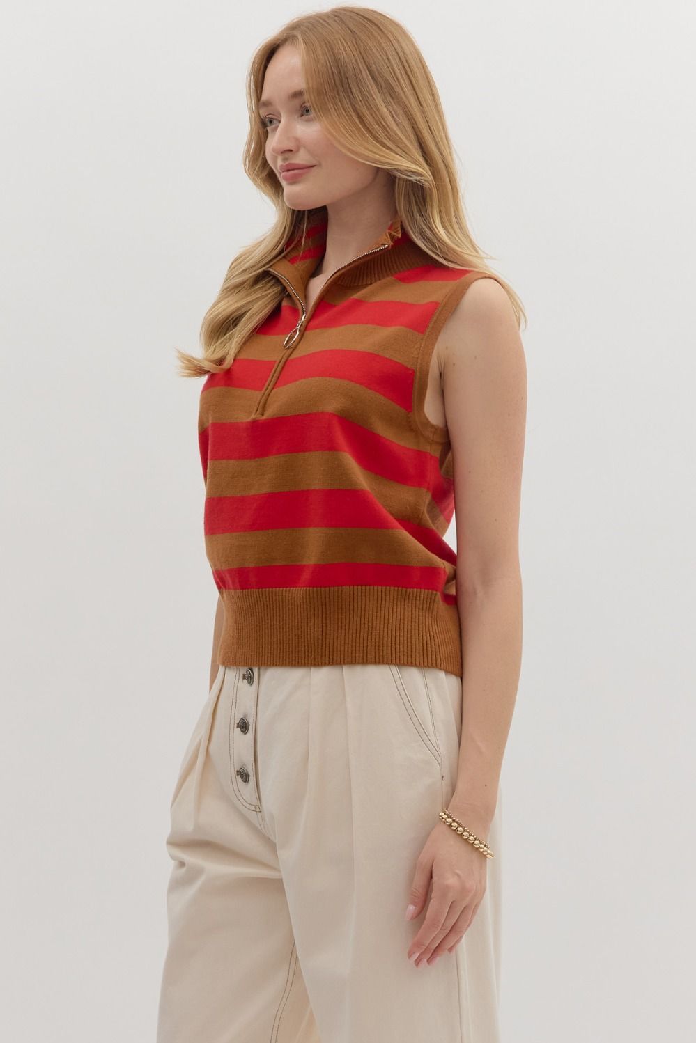 Brick Stripe Knit Top