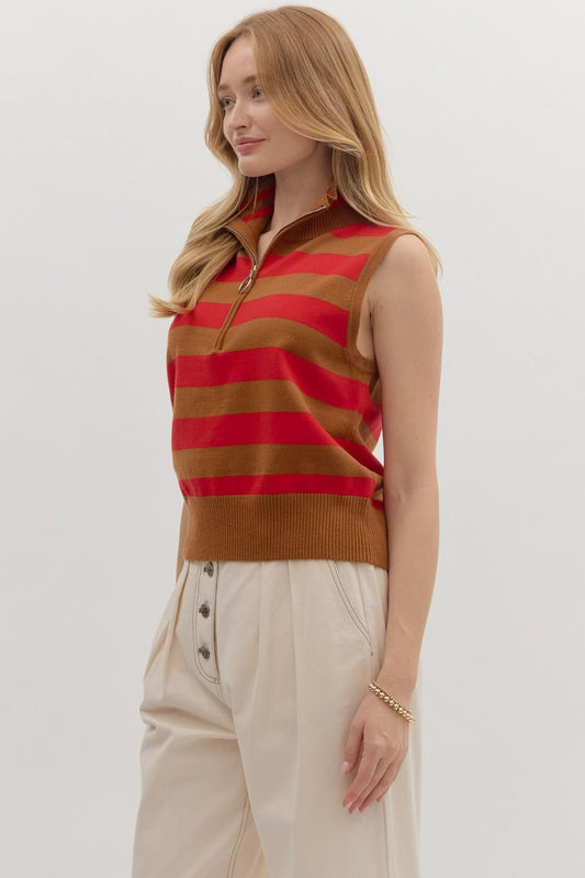 Brick Stripe Knit Top