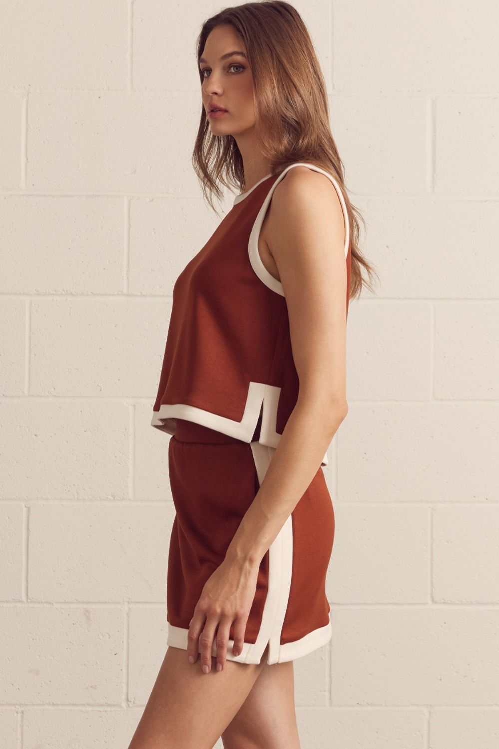 Rust Sleeveless Knit Top (part of a set)