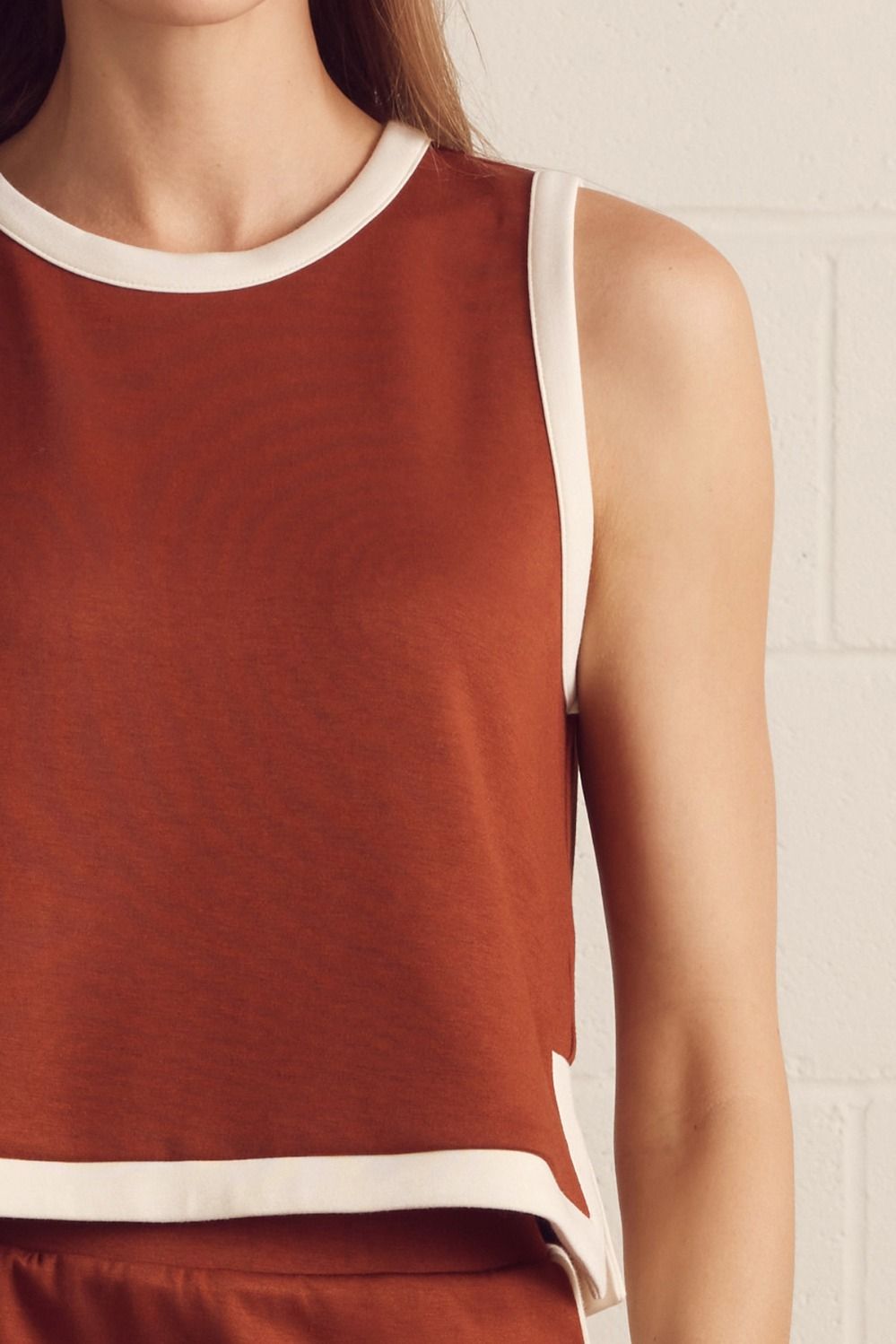 Rust Sleeveless Knit Top (part of a set)