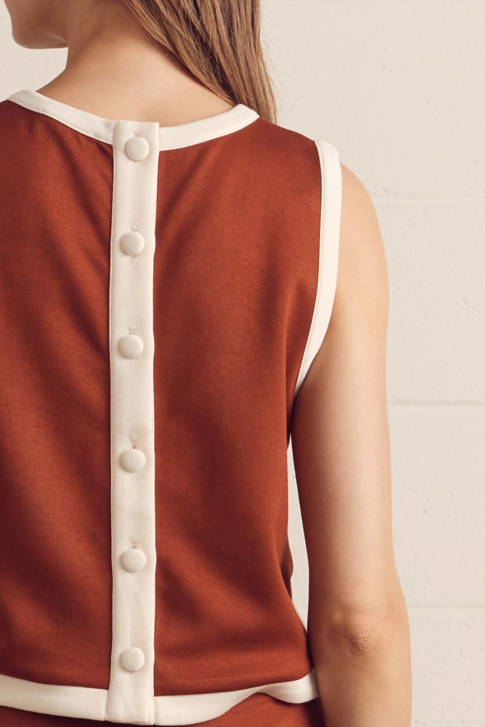 Rust Sleeveless Knit Top (part of a set)