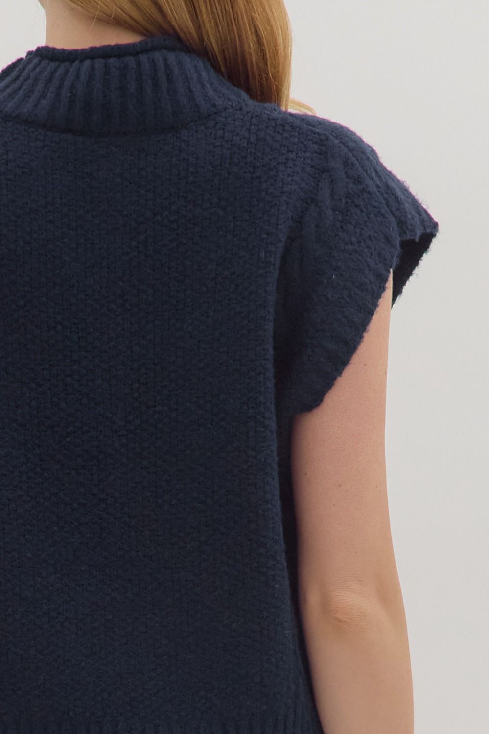Navy Cap Sleeve Sweater