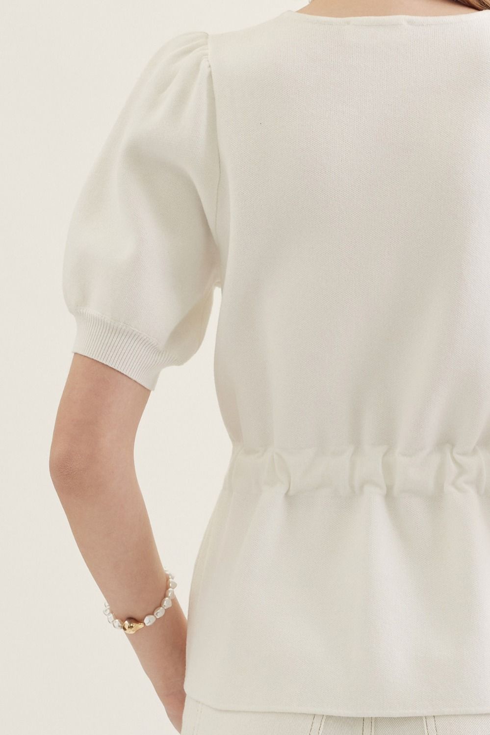 Knit White Tie Top