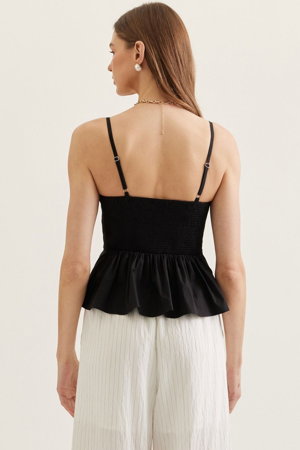Black Pleated Tank Top