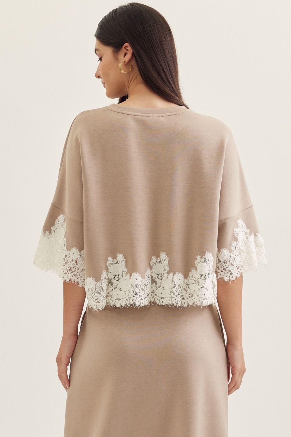 Almond Dolman Sleeve Knit Top (part of set)