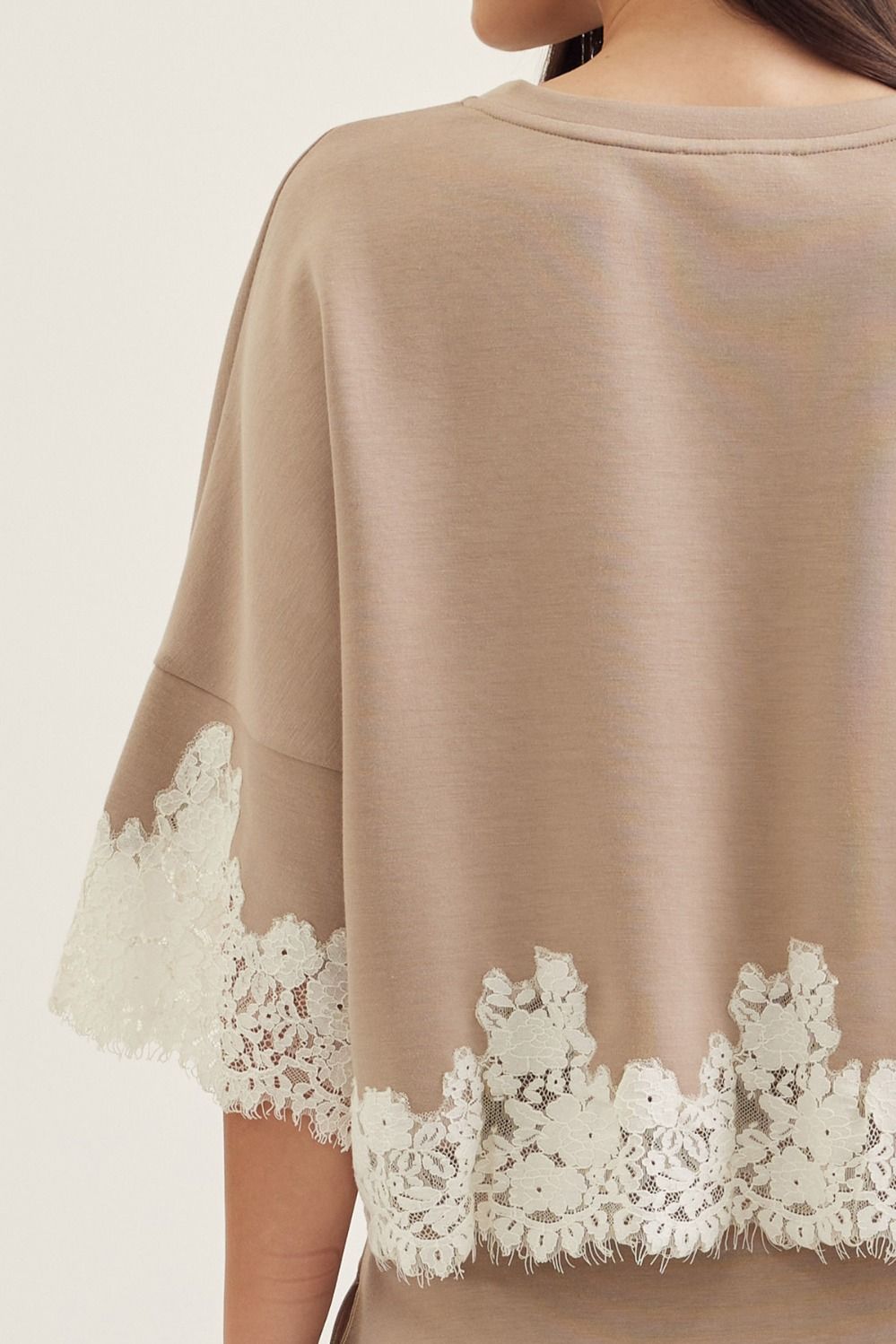 Almond Dolman Sleeve Knit Top (part of set)