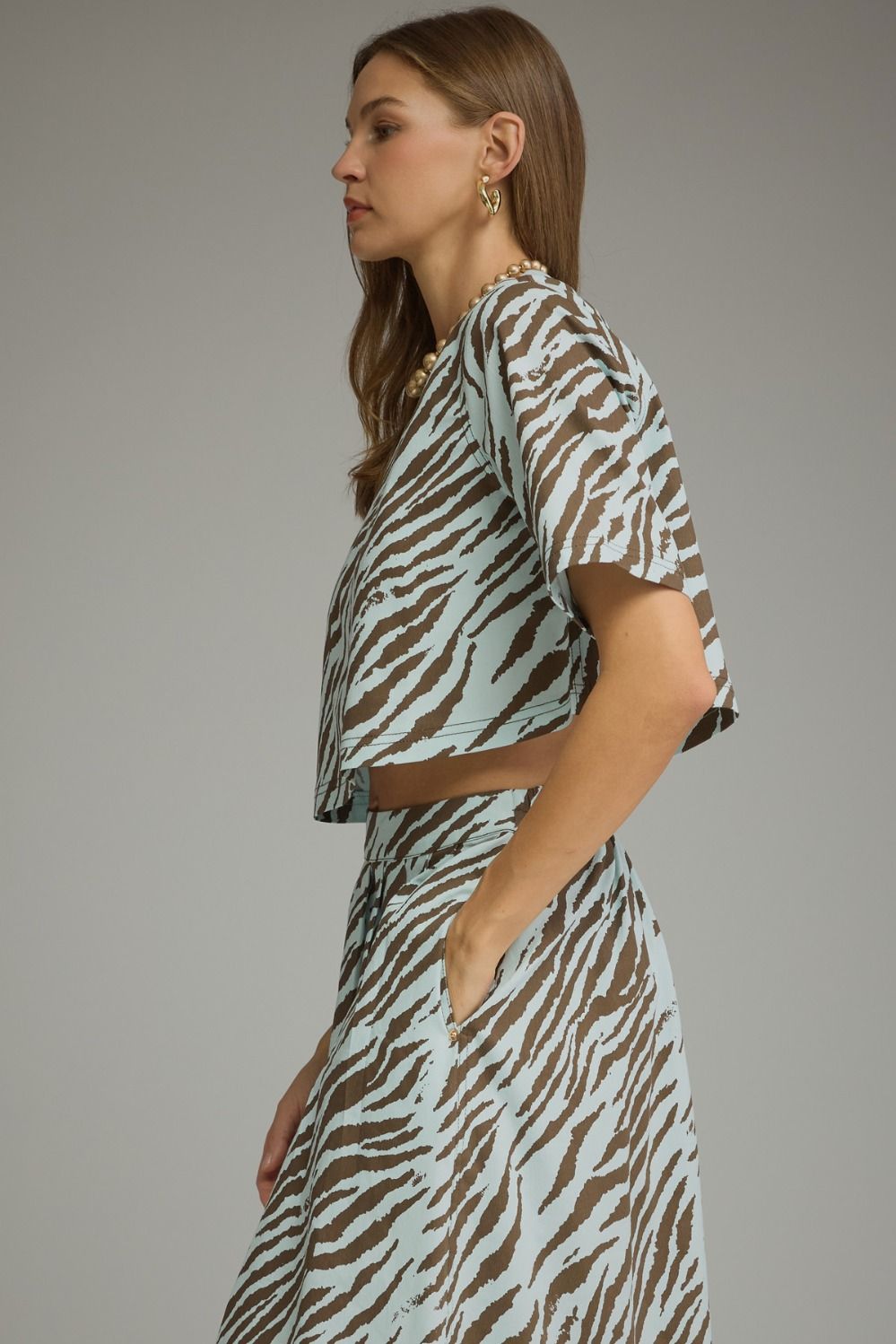 Blue Bayou Zebra Top (part of a set)