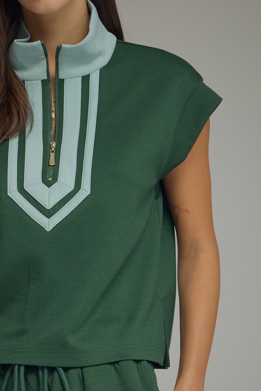 Hunter Green Cap Sleeve Top