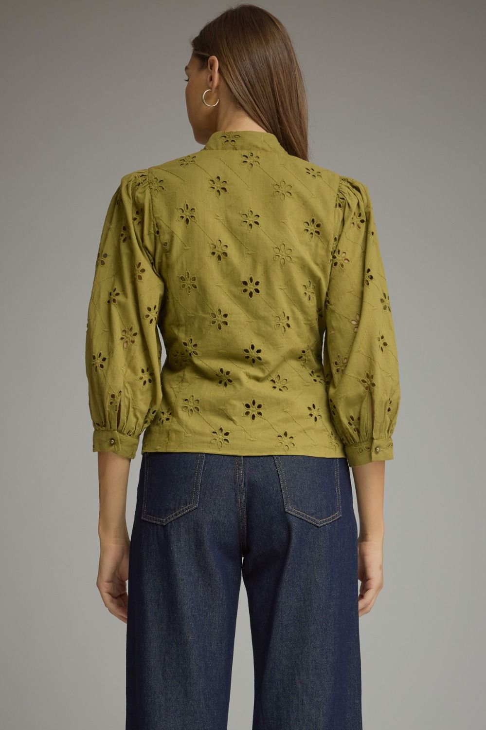 Olive You Eyelet Top