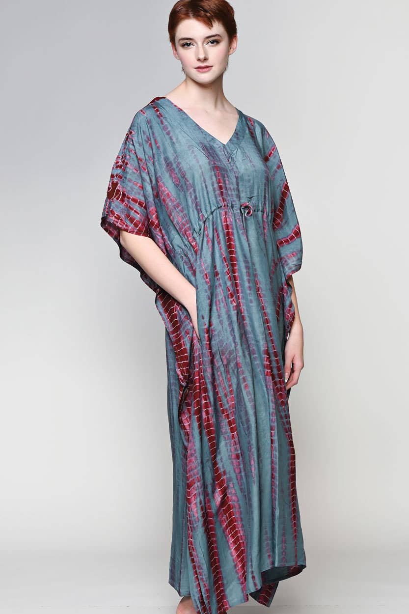 Shibori Caftans: Indigo & White