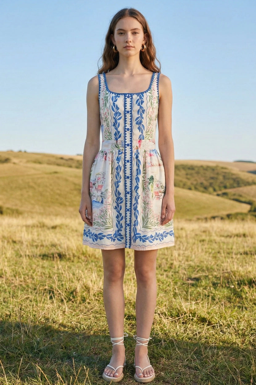 European Scene Mini Dress