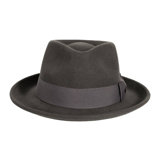 Grey Newark Crushable Wool Felt Fedora Hat