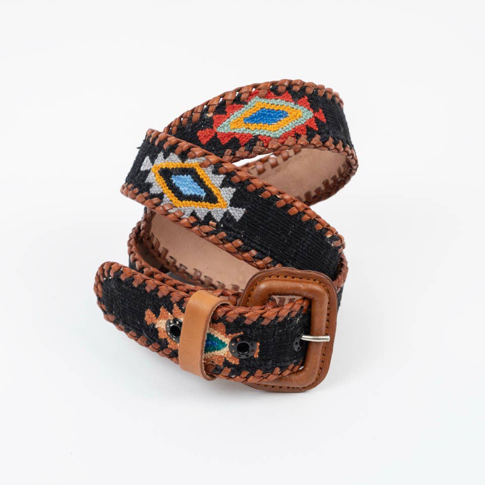 Navajo Design Belt : Black