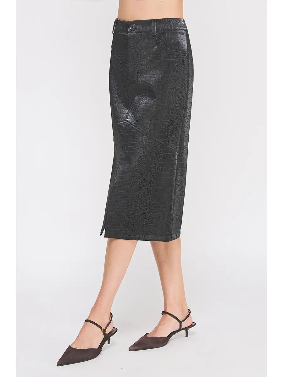 Black Snake Midi Skirt