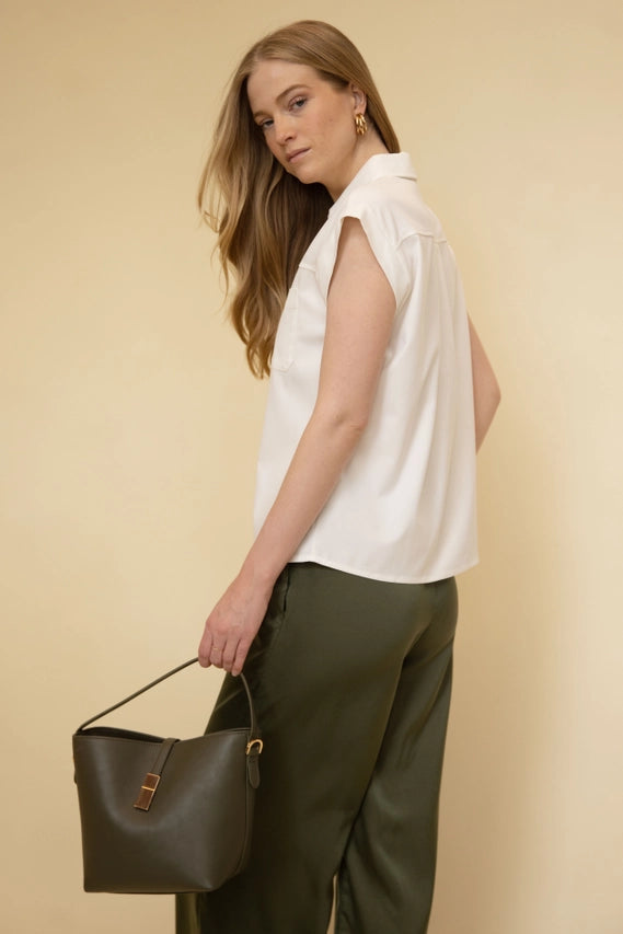 Ivory Short Sleeve Button Up Shirt