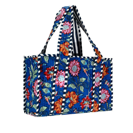 Cotton Block Print Tote Bag Large