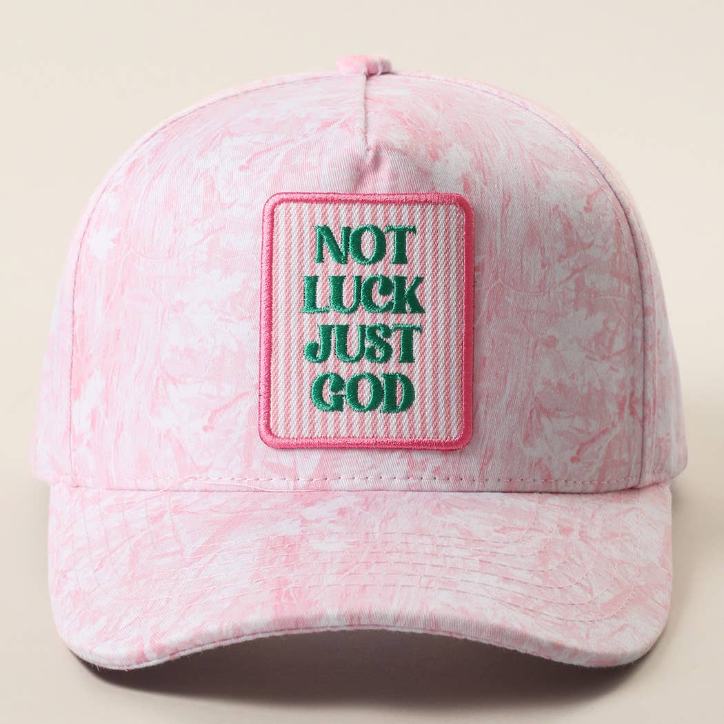 Pink Camo NOT LUCK JUST GOD Embroidered Patch Camo Trucker Hat