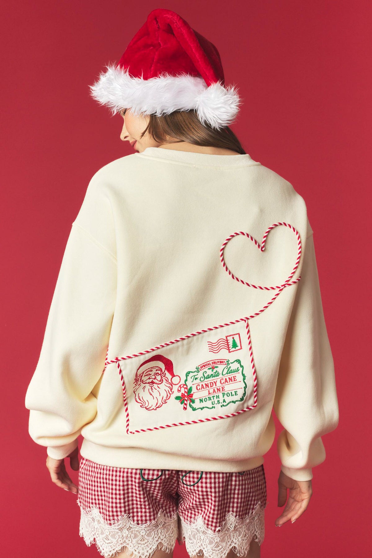 Dear Santa Envelope Pocket Christmas Sweatshirt – Butter Yellow