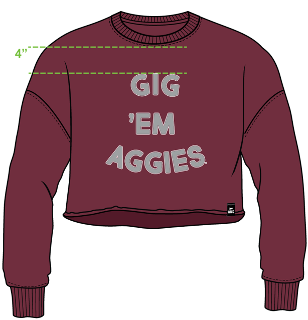 Gig Em Aggies Cropped Chenille Top