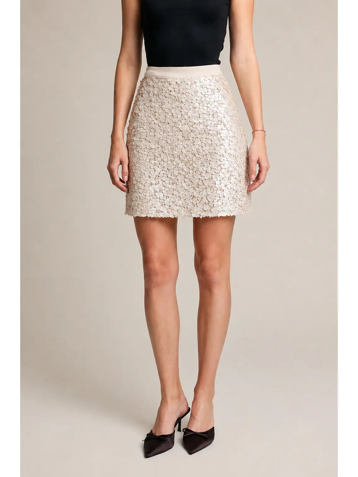 Disc Sequin Mini Skirt
