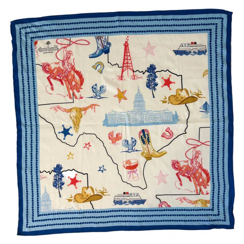 Texas Hold 'Em Scarf 25x25" - Bold Lone Star Print